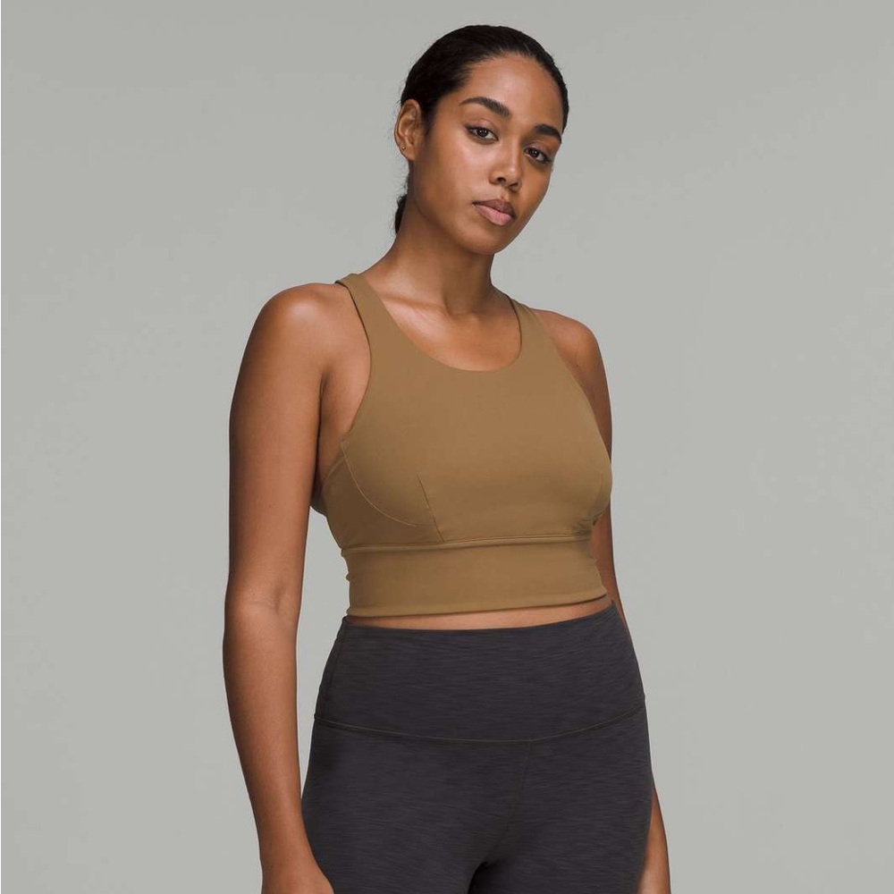 NWT Lululemon Wunder Train Long Line Bra in Artifact